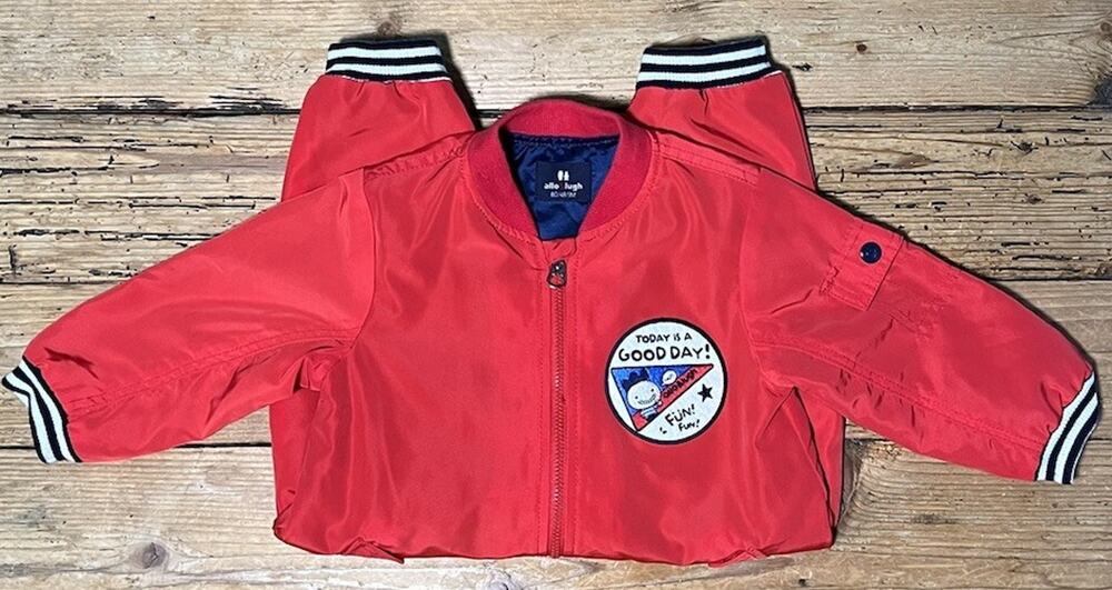 Allo& Lugh Today Is A Good Day Infant Red Jumpsuit Size 9M NWOT
